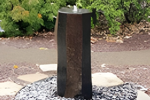 Real Basalt Column Fountain Polished Top and Three Sides 39" Complete Kit
